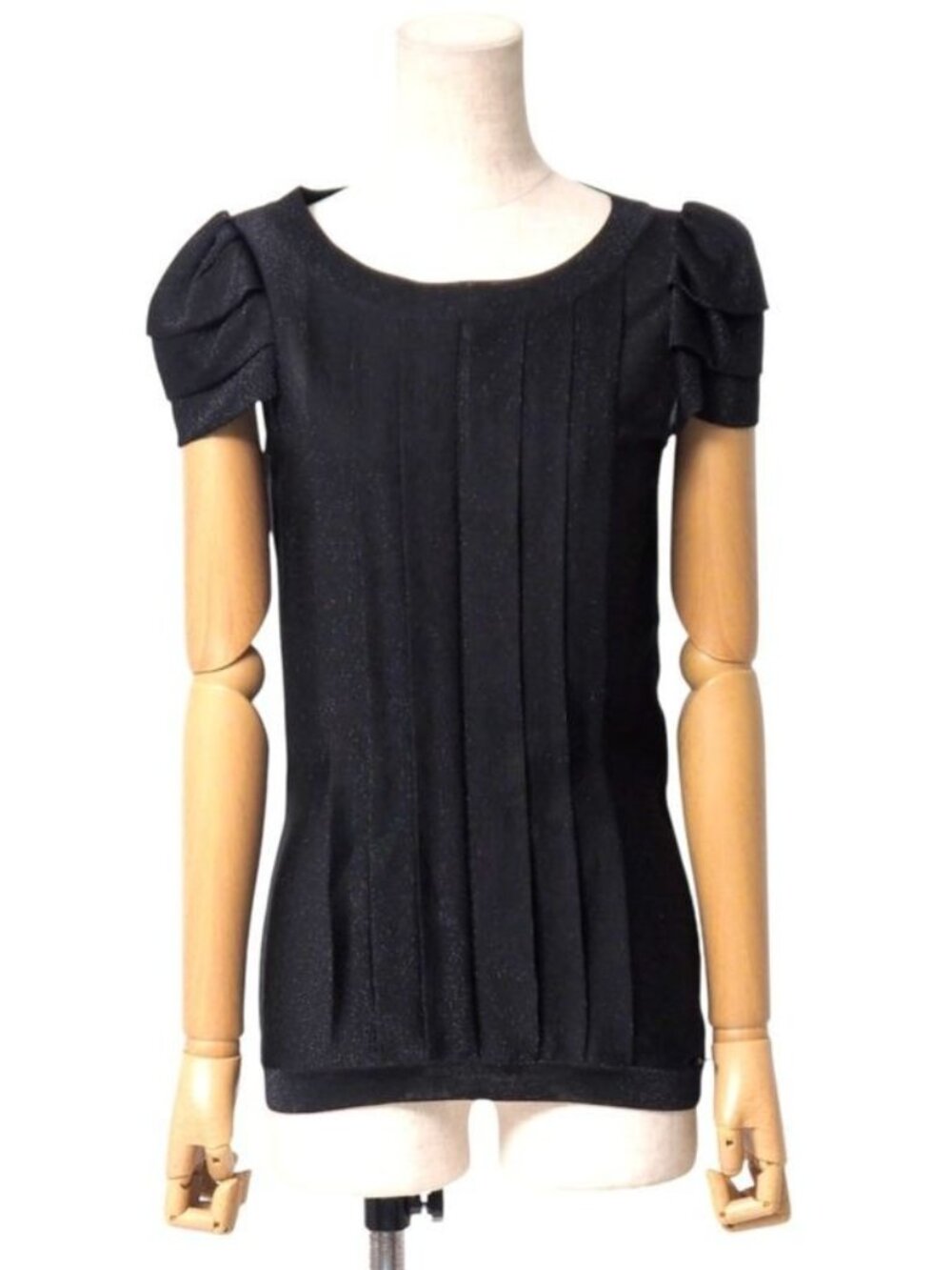 Chanel Blouse Size 36 09 P Puff Sleeves French Short Pleated